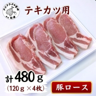 長崎県産豚ロース テキカツ用　120g×4枚【A8-020】