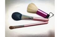 熊野化粧筆　 ピンクパール３本セット【高級化粧筆２本セット＋洗顔ブラシ(抗菌加工)】