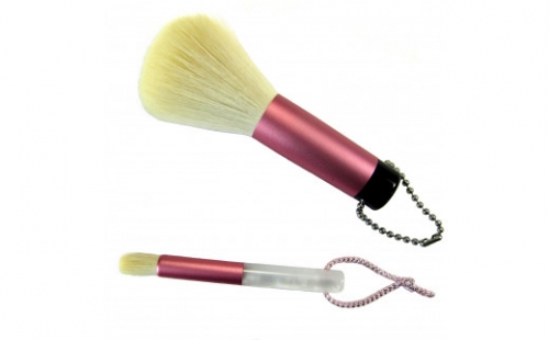 熊野化粧筆　洗顔ブラシ2本セット　ピンク　特許取得・抗菌加工