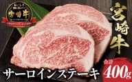 宮崎牛 サーロインステーキ 2枚 合計400g|牛肉 国産 サーロイン ステーキ バーベキュー ギフト 贈答品|