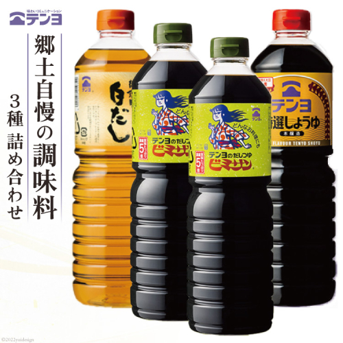 調味料 テンヨ 定番 3種セット 特選しょうゆ & だしつゆビミサン & 白だし TS-30B / 武田食品 / 山梨県 中央市 [21470488] 378231 - 山梨県中央市