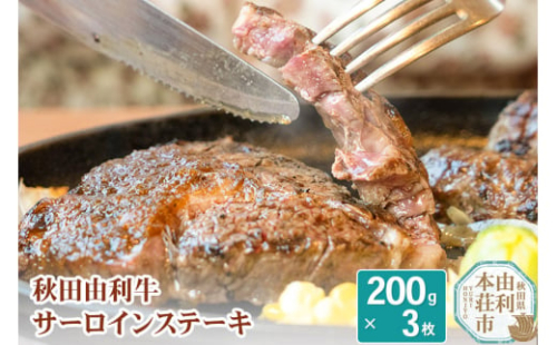 秋田由利牛 サーロインステーキ 200g×3枚 379121 - 秋田県由利本荘市