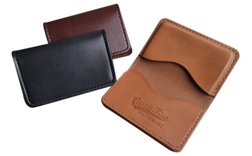 レザー名刺ケース（黒・茶・ナチュラル）(120×75×10mm) 37945 - 秋田県五城目町