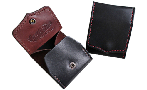 レザーコインケース（赤×黒、黒×茶）(80×100×12mm)　 37947 - 秋田県五城目町