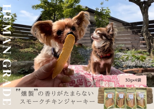 FB150　犬の無添加おやつ☆燻製の香りがたまらないスモークチキンジャーキー 382053 - 佐賀県みやき町