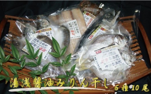 和歌山の近海でとれた新鮮魚の梅塩干物と湯浅醤油みりん干し6品種10尾入りの詰め合わせ 383115 - 和歌山県すさみ町