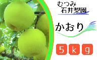 【むつみ石井梨園】松戸の新鮮もぎたて梨「かおり」5kg