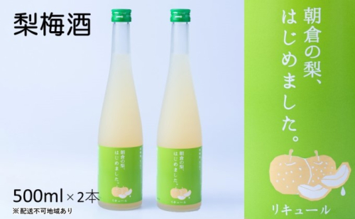 梅酒 梨梅酒 朝倉の梨はじめました。500ml×2本 385999 - 福岡県朝倉市