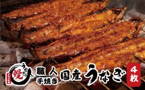 国産うなぎ 大サイズ4枚(合計約600g) 薬味付 蒲焼 備長炭 炭火焼き 紀州職人焼 手焼き【すさみグルメ市場】 386394 - 和歌山県すさみ町