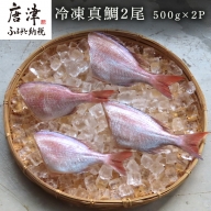 冷凍真鯛 2尾500g×2P(合計1kg) 佐賀県唐津産 天然 真空パック 刺身 煮付 塩焼き 「2023年 令和5年」