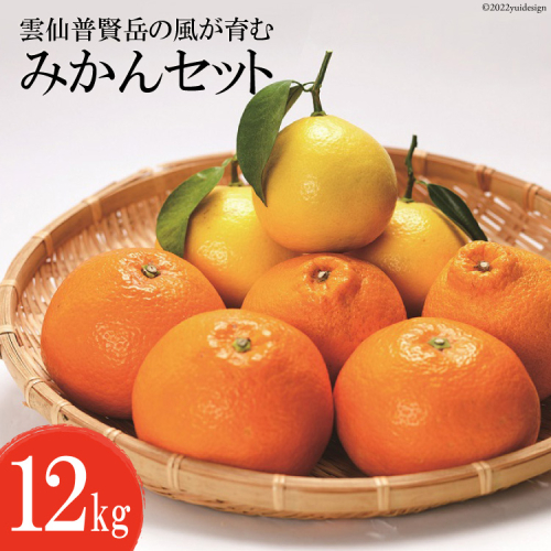 CA040 雲仙普賢岳の風が育む みかんセット 12kg [みかん ミカン 旬 12キロ 長崎県 島原市] 389423 - 長崎県島原市