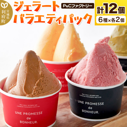 ジェラートバラエティパック6種×各2個（計12個） 390618 - 宮城県利府町