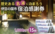 No.171101-05 伊豆の国市宿泊感謝券（1000円×15枚）