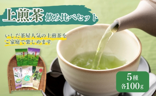 上煎茶飲み比べセット（深山・ふくよ香・アサツユ・サエミドリ・掛川茶 各100g） 飲料類 お茶 茶葉 詰め合わせ  39459 - 静岡県森町