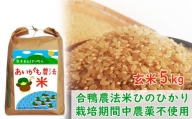 令和5年産 熊本県あさぎり町産 合鴨農法米ヒノヒカリ 玄米 5kg