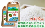 令和5年産 熊本県あさぎり町産 合鴨農法米ヒノヒカリ 白米10kg(5kg×2袋)