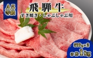 飛騨牛A5等級　モモ・カタ肉スライス　約1kg(500g×2)【1125925】