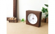 【A-92】KATOMOKU　無垢材の木枠温湿度計B(ブラウン)