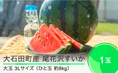 すいか スイカ 2023年産 令和5年産 大玉 尾花沢すいか 3L×1玉 ja-suooa3 404121 - 山形県大石田町