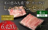 【定期便6回】 米の恵み 九重 “夢”ポーク の シャブシャブ セット しゃぶしゃぶ 豚肉