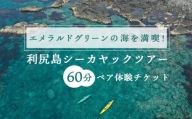【エメラルドグリーンの海を満喫！】利尻島シーカヤックツアー（60分）☆ペア体験チケット