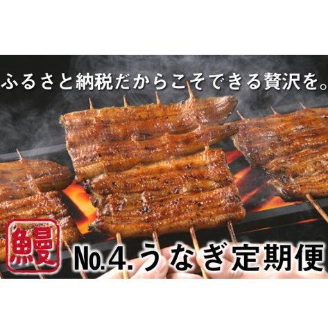 No.4【うなぎ好きのための定期便】大サイズ3尾6カ月(国産ニンニクの芽付き)Y-4