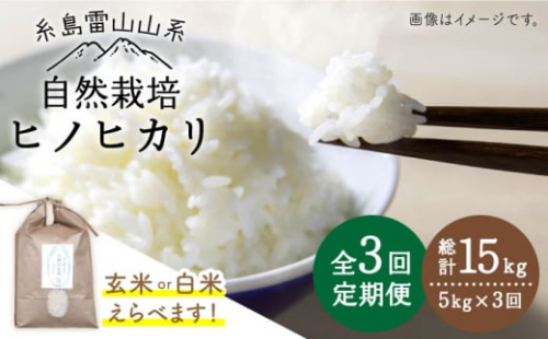 【玄米】【全3回定期便】自然栽培ヒノヒカリ5kg《糸島》【大石ファーム】 [ATE017-1]