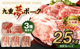 【ふるさと納税】【大分県産】九重 夢ポーク (お米豚) 2.5kg セット 豚肉