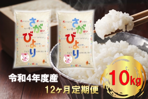 FE028_【12回定期便】令和4年度産さがびより10kg(5kg×2セット)白米 毎月届く頒布会 414793 - 佐賀県みやき町