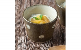 【ふるさと納税】AA9 小石原焼 マルダイ窯 水玉カップ(茶)