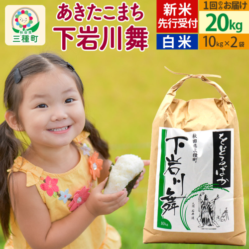 新米先行受付【白米】あきたこまち 20kg (10kg×2袋 ) 秋田県三種町産 令和7年産 下岩川舞 石井漠 をどるばか オリジナルラベル 422165 - 秋田県三種町