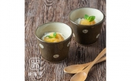 AA75　小石原焼 マルダイ窯 水玉カップセット(茶・茶)