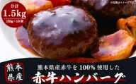 肥後の赤牛　ハンバーグ　150g×10個【小分け】