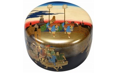 輪島塗　平棗（日本橋蒔絵）
