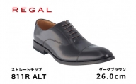 REGAL 811R ALT ストレートチップ ダークブラウン 26.0cm リーガル ビジネスシューズ 革靴 紳士靴 メンズ