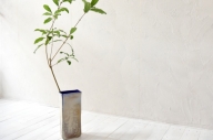 Hiwairoフラワーベース　青　花器　花瓶　高さ30cm×12cm×7cm