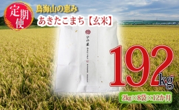 【ふるさと納税】《定期便》16kg×12ヶ月 秋田県産 あきたこまち 玄米 2kg×8袋 神宿る里の米「ひの米」（お米 小分け）