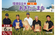 【玄米】《定期便6ヶ月》令和6年産 秋田県産 あきたこまち 環境保全米 10kg (10kg×1袋)×6回 計60kg