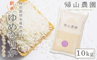 新米予約 「ゆめぴりか10kg」特別栽培米産地直送《帰山農園》
