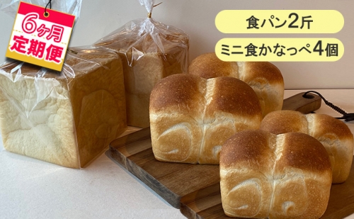 【6ヵ月定期便】食パン2斤、ミニ食かなっぺ4個 432727 - 北海道木古内町