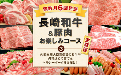 【年6回 偶数月 定期便】長崎和牛・豚肉お楽しみコースー3【400pt】(ポイントのみ) 442080 - 長崎県大村市