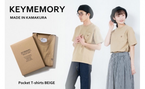 【KEY MEMORY】Natural Label Pocket T-shirts BEIGE〈1〉レディースMサイズ
