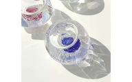 ＜ガラス作家 池本美和＞游水 ゆうすい ＜青色×水色＞ 硝子 ガラス 池本美和 贈り物 ギフト F6L-440