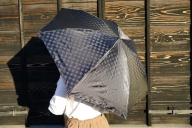 雪華模様の折り畳み傘（サイズ55cm）カラー：ブラック_BL01
