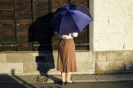 雪華模様の折り畳み傘（サイズ60cm）カラー：ネイビー_BL16