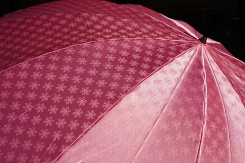 雪華模様のオリジナル傘（サイズ60cm）「もらっても、贈っても喜ばれる傘」カラー：ピンク_BL08 45029 - 茨城県古河市