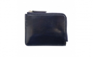 ミニ財布[イタリア産高級レザー]コードバン使用 (全4色) (カラー：ネイビー)