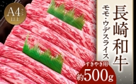 【 長崎和牛 】モモ / ウデスライス 500g すき焼き用 赤身肉 スライス 和牛 牛肉 【40pt】(お礼の品をもらう)