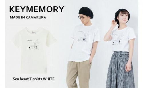 《3》【KEYMEMORY鎌倉】Sea heartイラストTシャツ WHITE