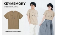 《1》【KEYMEMORY鎌倉】Sea heartイラストTシャツ BEIGE